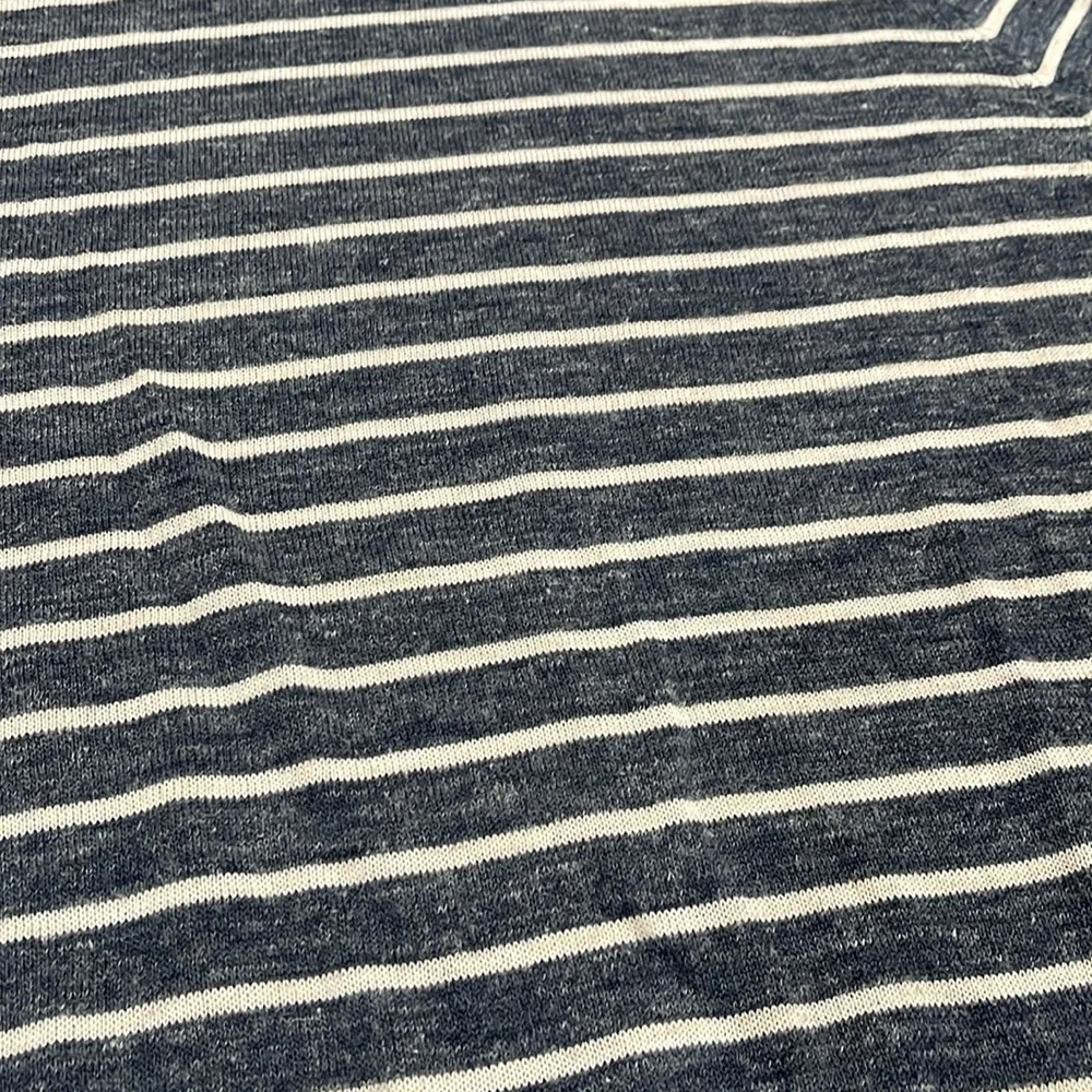 J. Crew Men's blue and White Striped Crewneck Sweater